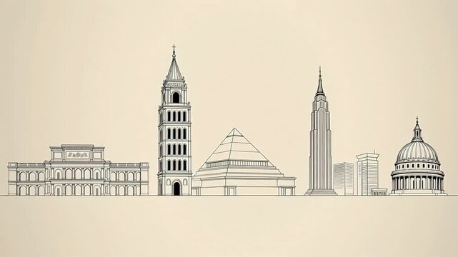 Evolution of Architecture: Iconic Silhouettes Across Time
