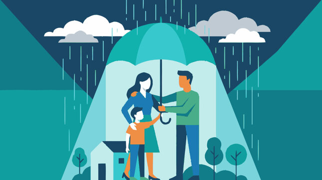 Flat design illustration of a stylized woman and child partially visib