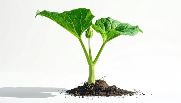 Young Green Plant Growing in Soil for Nature and Growth Concept