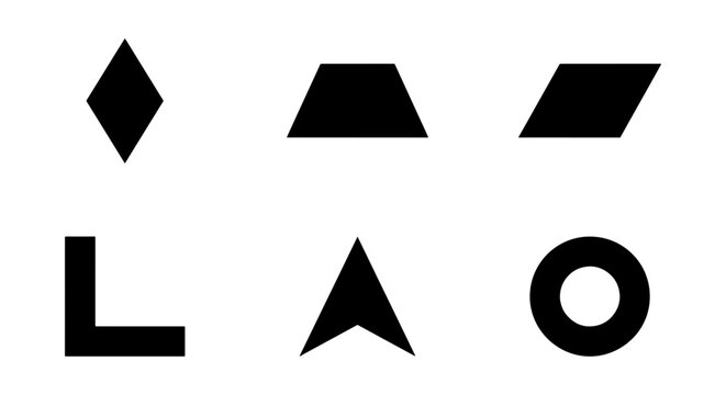 Geometric Shapes Collection, Minimalist Black Icons, Basic Forms Vector Set, Abstract Design Elements for Graphic Resources