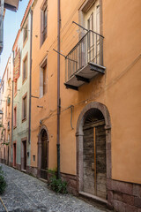 Fototapeta premium colorful tall buildings, Bosa, Oristano, Italy