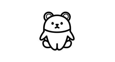 Cute panda character outline in minimalist style © myer