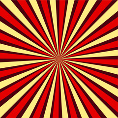 Obraz premium Red and Brown Retro Vintage Beams Rays Background. This Background is perfect for 70s, 80s, and 90s vintage usage, as well as intro, outro, and back-to-era backgrounds. 
