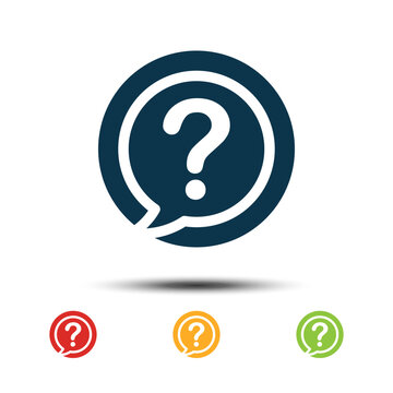 Set Question Mark Icon Vector Template. Colorful Help Desk Icon Logo.