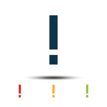 Colorful Set Exclamation Mark Icon Vector Logo Template