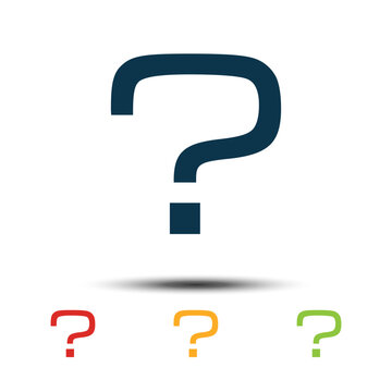 Colorful Set Question Mark Icon Vector Logo Template