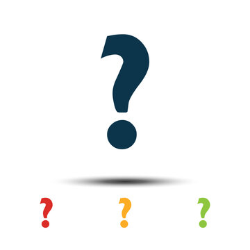 Colorful Set Question Mark Icon Vector Logo Template