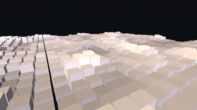 continuous, seamless loop of a rotating three-dimensional cobblestone surface. Perfect for architectural backgrounds, ambient screensavers, and textured motion displays.