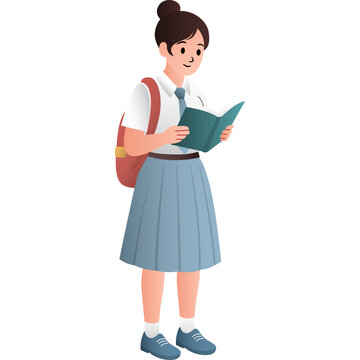 Indonesian Senior High School Uniform Illustration