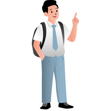 Indonesian Senior High School Uniform Illustration