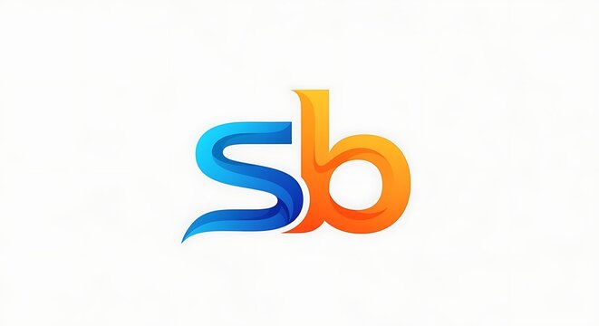 Colorful Abstract Sb Letter Logo Centered on Clean White Background