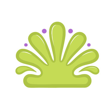 Green splash with purple dots