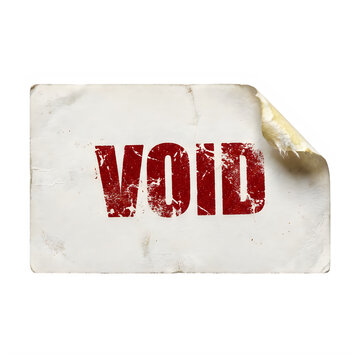 Void stamp on torn paper background
