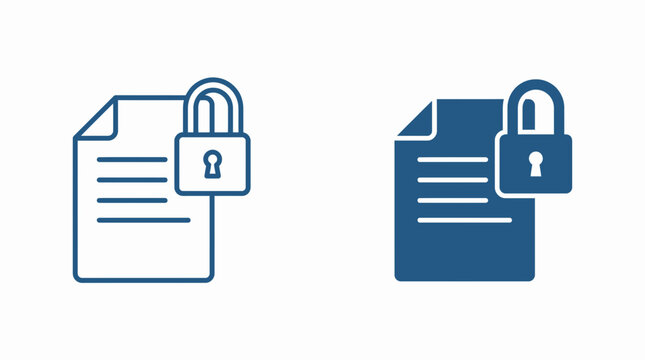Two blue document icons with padlocks representing secure files and data protection.