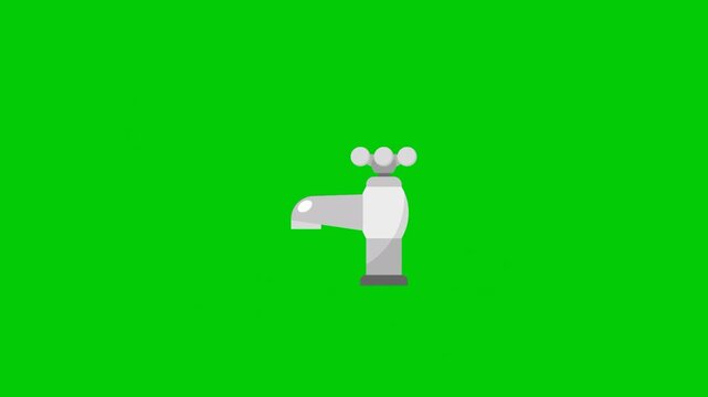 Simple animation of a faucet releasing running water, suitable for plumbing, hygiene, water conservation, and home utility concepts.
