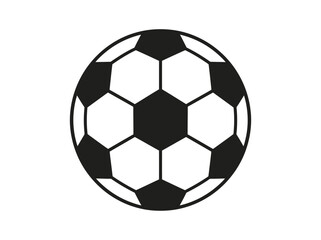 Naklejka premium A classic black and white soccer ball illustration on a plain white background.