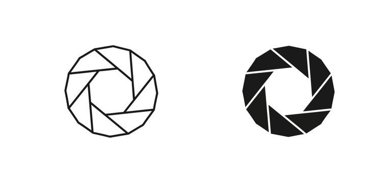 Camera Shutter Aperture Iris Icons Set Vector Illustration Symbol Design