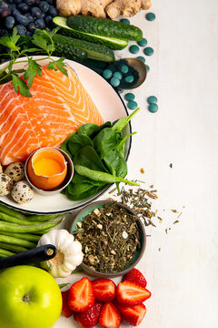 Beauty nutrition and anti-aging skincare concept.