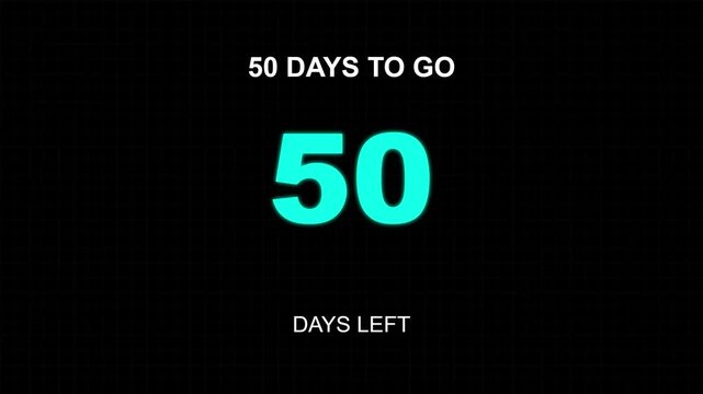 Fifty days to go countdown graphic design motion footage for modern digital marketing social media projects
