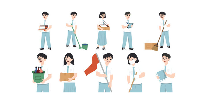 Indonesian Senior High School Uniform Illustration