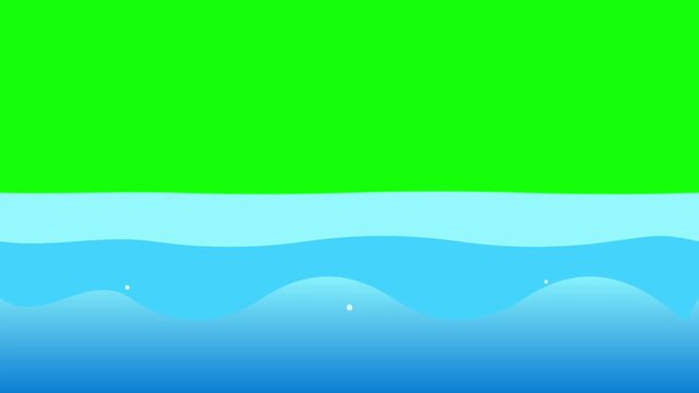 Smooth blue ocean waves rising and falling in a rhythmic flowing motion animation video clip background