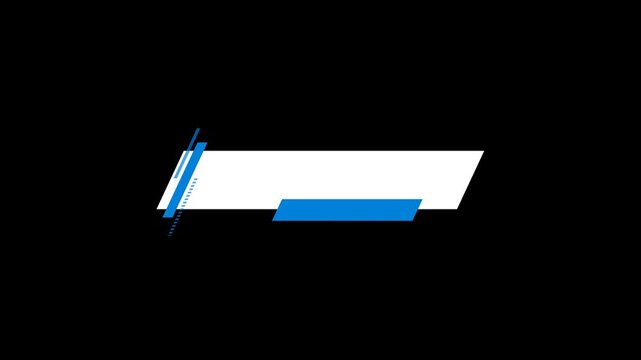 Blue Slanted Lower Third Banner Animation on Transparent Background with Alpha Channel