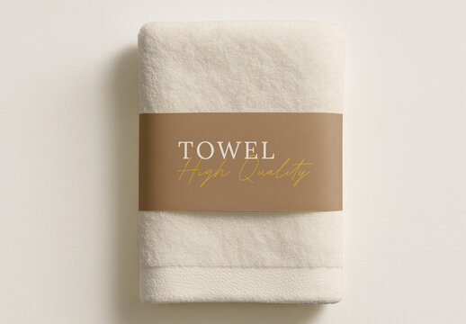 Luxurious Soft Beige Towel Mockup PSD