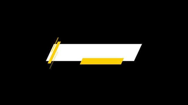 Yellow Slanted Lower Third Banner Animation on Transparent Background with Alpha Channel