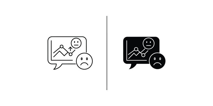 Customer feedback sentiment analysis with sad face and growing chart representing negative user experience data
