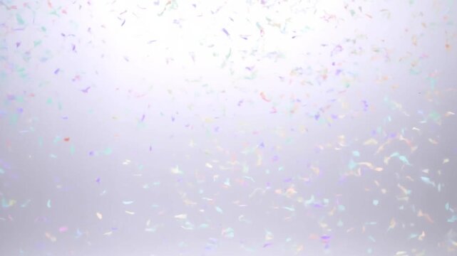 Abstract background with colorful confetti falling on white