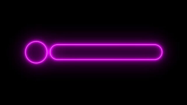 Glowing neon pinkloading progress bar animation with smooth horizontal movement and circular indicator symbolizing buffering status completion process digital interface web application technology and