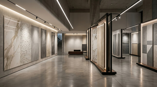 Luxury Tile Showroom Interior Design with Premium Floor and Wall Tiles
