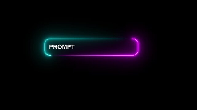 pink Neon Prompt Box on Black Background text input Motion graphics of concept animation 4k video
