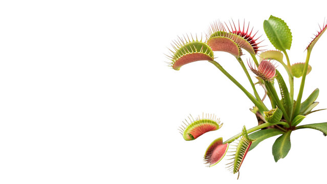 Venus flytrap carnivorous predator plant botany isolated on transparent background
