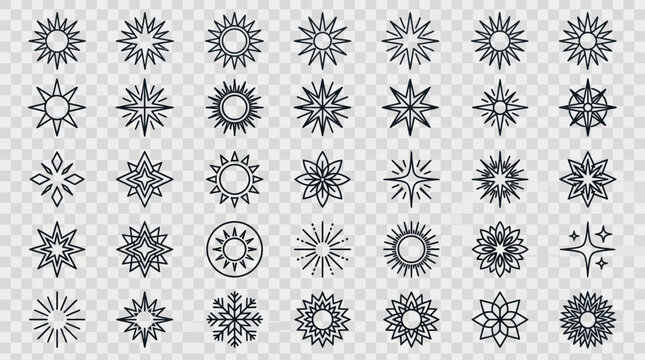 Sunburst Icons Collection Vector Set