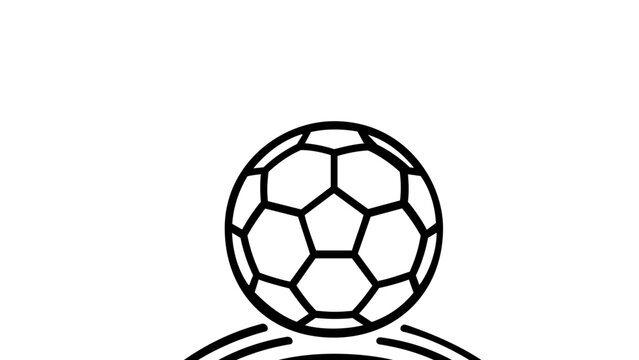 Half soccer ball vector icon with pentagon hexagon pattern minimalist outline illustration for sports design clean geometric lines football hemisphere flat style scalable graphic