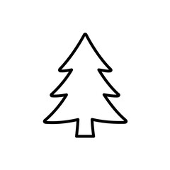 Fototapeta premium Pine tree evergreen vector icon illustration - minimalist line design with clean outline for nature landscape environmental graphics