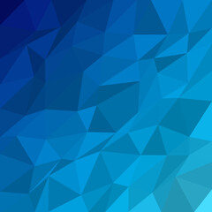 Fototapeta premium Ocean Blue Low Poly Triangle Geometric Abstract Background Mosaic