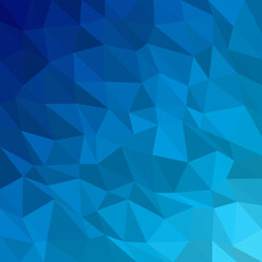 Fototapeta premium Ocean Blue Low Poly Triangle Geometric Abstract Background Mosaic