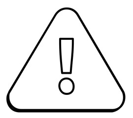 Fototapeta premium Soccer warning alert triangle vector icon illustration displaying exclamation mark for field safety alerts and gameplay cautions in minimalist flat line art style for sports design