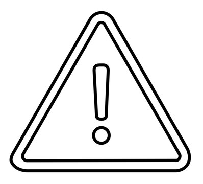 Soccer warning alert triangle vector icon illustration with double outline and exclamation mark for field safety alerts in minimalist flat line art style for sports gameplay design