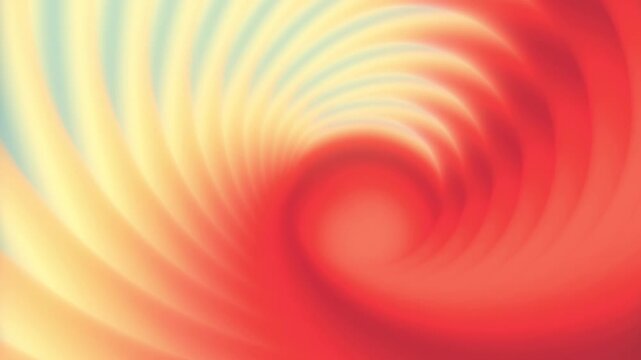 Light 3D CGI tunnel with ribbed texture and soft peach to light blue gradient. Smooth, hypnotic rotating abstract spiral. Seamless loop, stylish background for motion design