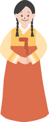 Fototapeta premium Korean woman in hanbok illustration