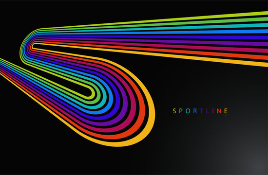 High energy neon spectrum lines on dark space expressing speed, power and intensity, visual metaphor of motion, acceleration, physical effort and competitive drive.