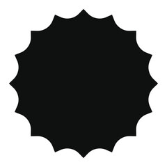 Fototapeta premium Elegant blank scalloped label shape – Decorative vector template with smooth ornamental edges, ideal for product packaging, quality seals, certificates, retail labels, and creative print projects