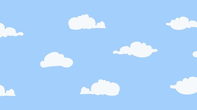 Cartoon clouds floating on the blue sky background