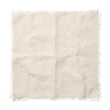 White gauze fabric piece with frayed edges