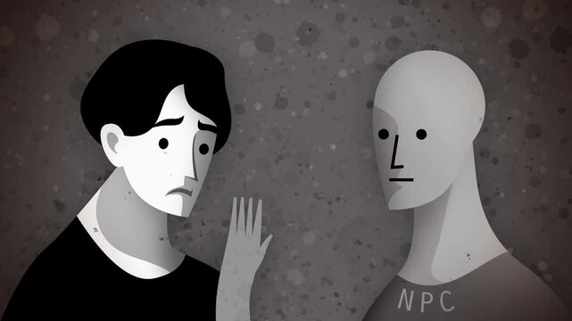 real person asking a question to an npc