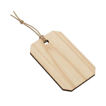 Blank wooden gift tag with a piece of brown twine string