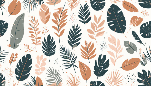 Collection of various tropical leaves.